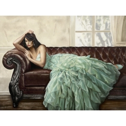 Tableau femme sur toile. Emilio Ciccone, Aquamarine Beauty