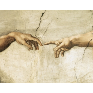 Tableau sur toile. Michelangelo Buonarroti, Création d'Adam (détail)