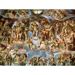 Wall art print and canvas. Michelangelo Buonarroti, The Last Judgment (detail)