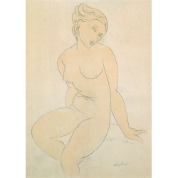 Tableau sur toile. Amedeo Modigliani, Femme nue assise