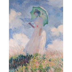 Quadro, stampa su tela. Claude Monet, Donna con parasole (sinistra)