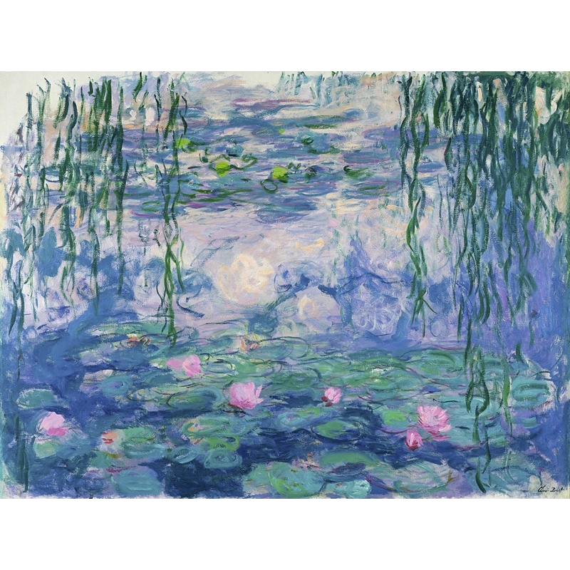 Quadro Claude Monet 'Ninfee' Stampa su Tela Canvas 
