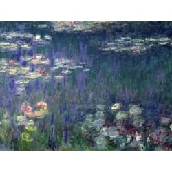 Quadro, stampa su tela. Claude Monet, Ninfee: riflessi verdi