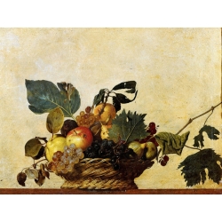 Cuadros bodegones en canvas. Caravaggio, Bodegón: Canasta de frutas