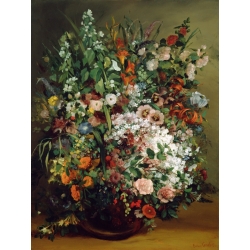 Leinwandbilder. Courbet Gustave, Blumenstrauss in einer Vase