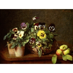 Wall art print and canvas. Henri Fantin-Latour, Still Life with Pansies