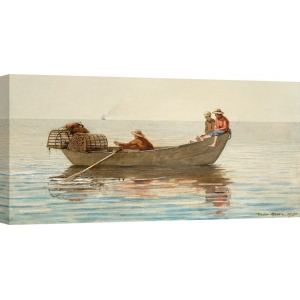Wall art print and canvas. Winslow Homer, Three Boys in a Dory with Lobster Pots