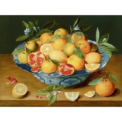 Quadro, stampa su tela. Jacob van Hulsdonck, Natura morta con limoni, arance e melograno