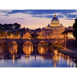 Leinwandbilder. Nachtansicht der Kathedrale von San Pietro, Rom