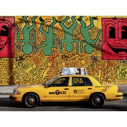 Tableau sur toile. Taxi et graffiti, New York