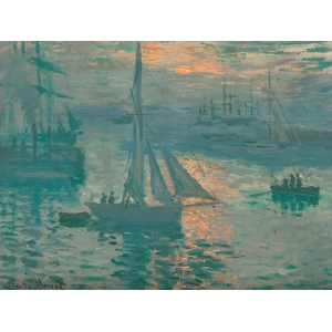 Leinwandbilder. Claude Monet, Sonnenaufgang, das meer, 1873