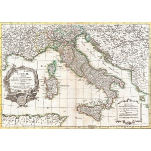 Karte und Weltkarte. Janvier Robert, Geografische Karte von Italien, 1770