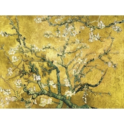 Quadro, stampa su tela. Vincent van Gogh, Van Gogh Deco – Mandorlo in fiore (gold variation)