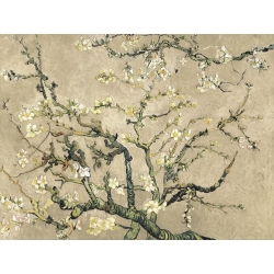 Quadro, stampa su tela. Vincent van Gogh, Van Gogh Deco – Mandorlo in fiore (beige variation)