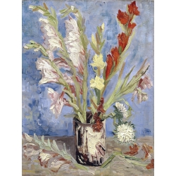 Wall art print and canvas. Vincent van Gogh, Vase with Gladioli and China Asters
