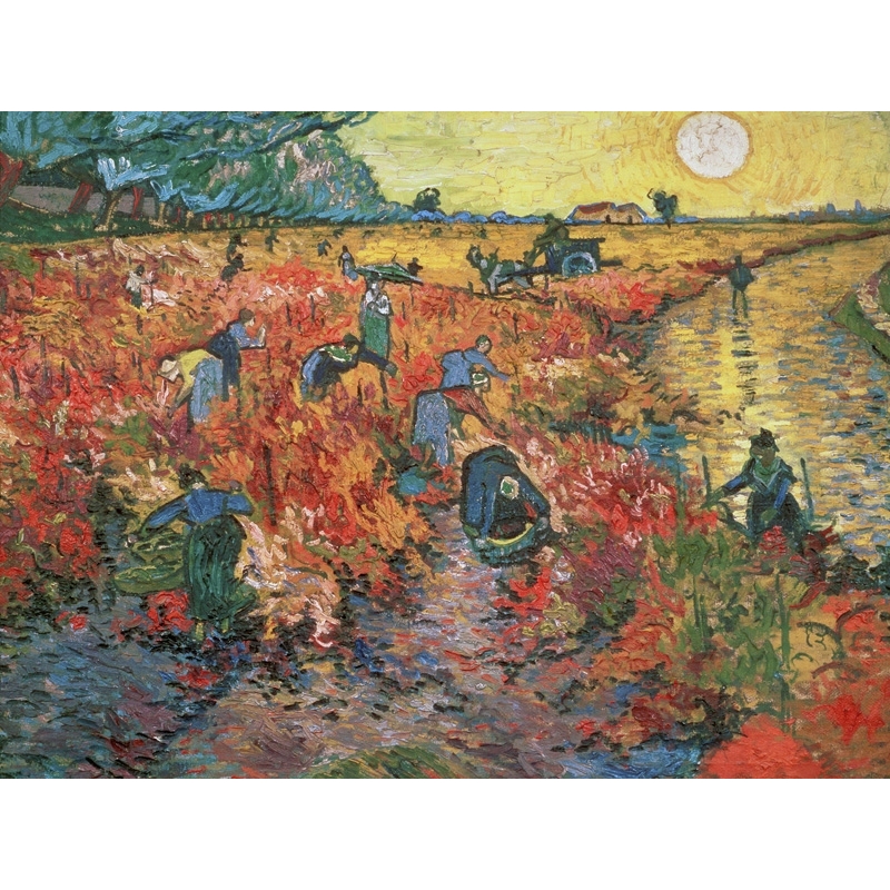 Tableau sur toile. Vincent van Gogh, Le vignoble rouge d'Arles