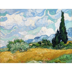 Leinwandbilder. Vincent van Gogh, Weizenfeld mit Zypressen