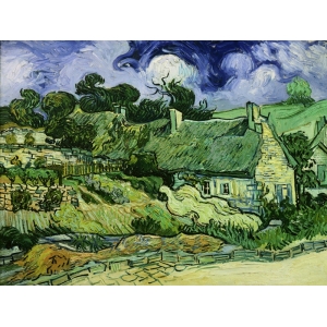 Cuadro en canvas. Van Gogh, Casas de campo con techo de paja