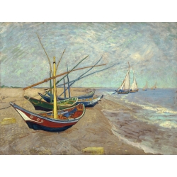 Quadro, stampa su tela. Vincent van Gogh, Barche da pesca sulla spiaggia a Les Saintes-Maries-de-la-Mer