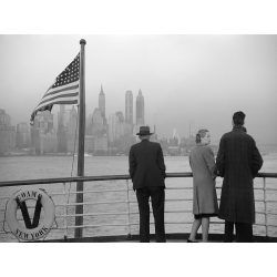 Wall art print and canvas. Lower Manhattan seen from the S.S. Coamo leaving New York