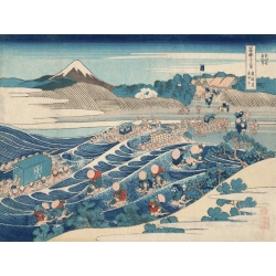 Quadro, stampa su tela. Katsushika Hokusai, Il Monte Fuji visto da Kanaya sul Tokaido (dalle 36 Vedute del Monte Fuji)