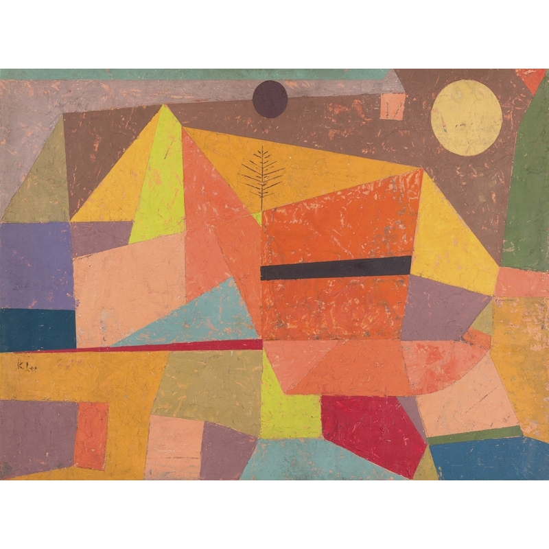 Quadro, stampa su tela. Paul Klee, Joyful Mountain Landscape