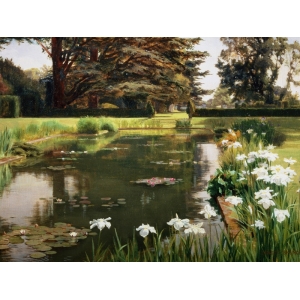 Quadro, stampa su tela. Ernest Spence, Il giardino, Sutton Place, Inghilterra