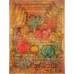Wall art print and canvas. Paul Klee, Spiral Flowers