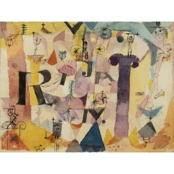 Wall art print and canvas. Paul Klee, Stylish Ruins (detail)