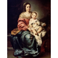Wall art print and canvas. Bartolomé Esteban Murillo, Our Lady of the Rosary