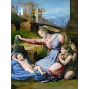 Wall art print and canvas. Raffaello, The Madonna of the Blue Diadem
