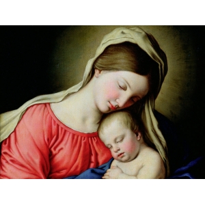 Cuadros religiosos en canvas. Sassoferrato, Santísima Virgen con niño