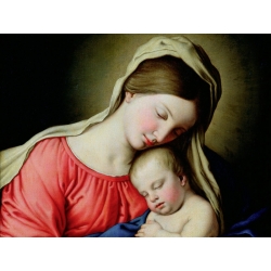 Cuadros religiosos en canvas. Sassoferrato, Santísima Virgen con niño