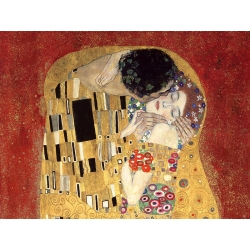 Leinwandbilder. Gustav Klimt, Der Kuss, detail (red variation)