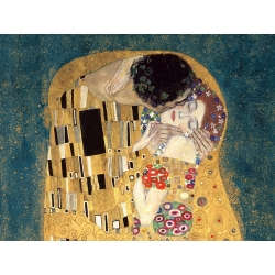 Tableau sur toile. Gustav Klimt, Le baiser, détail (blue variation)