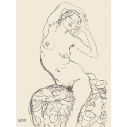 Tableau sur toile. Gustav Klimt, Femme nue assise 