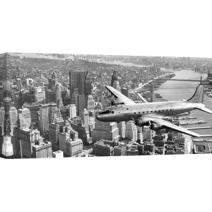 Quadro, stampa su tela. Aereo in volo sopra Manhattan, NYC