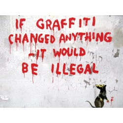 Wall art print and canvas. Anonymous (attributed to Banksy), Clipstone Street, London (graffiti)