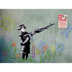 Quadro, stampa su tela. Anonimo (attribuito a Banksy), Westwood, Los Angeles (graffito)