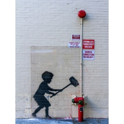 Wall art print and canvas. Anonymous (attributed to Banksy), 79th Street/Broadway, NYC (graffiti)