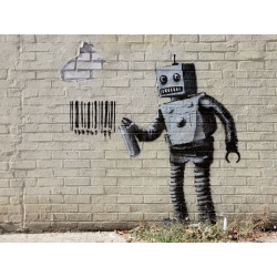 Quadro, stampa su tela. Anonimo (attribuito a Banksy), Stillwell Avenue, Coney Island, NYC (graffito)