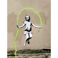 Tableau sur toile. Graffiti attributed to Banksy. Girl – NYC