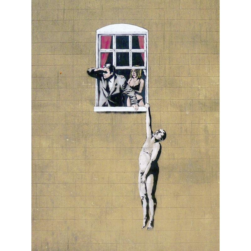 Tableau sur toile. Graffiti attributed to Banksy. Park Street, Bristol 