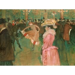 Tableau sur toile. Toulouse-Lautrec Henri, Au Moulin Rouge: le bal
