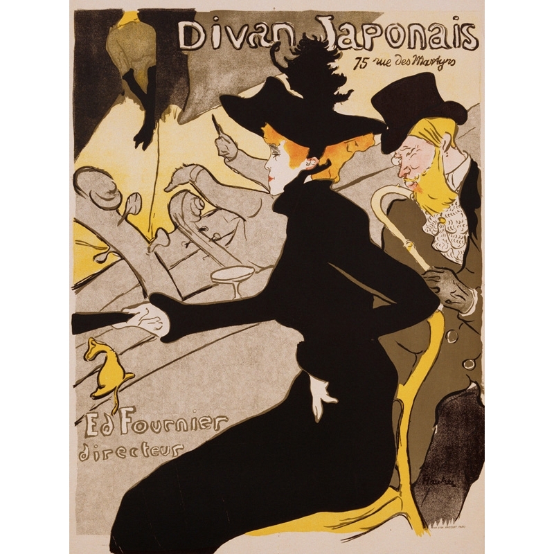 Tableau sur toile. Toulouse-Lautrec Henri, Divan Japonais Poster