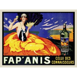 Quadro, stampa su tela. Delval, Fap' Anis, ca. 1920-1930