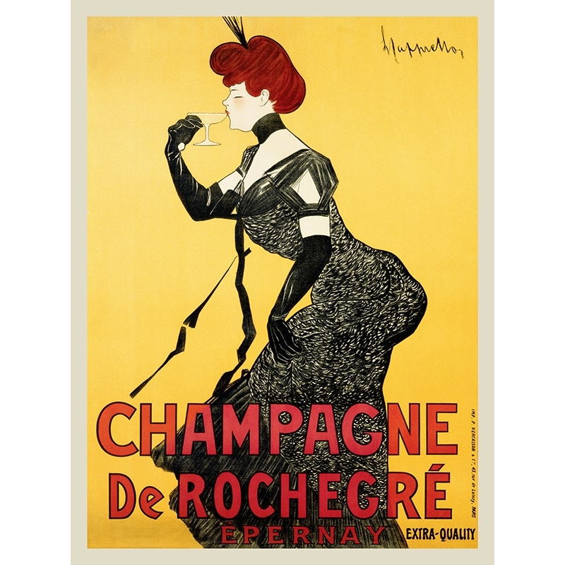 Tableau sur toile. Affiche Vintage. Cappiello, Champagne de Rochegré, ca. 1902