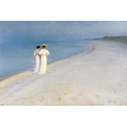 Quadro, stampa su tela. Peder Severin Krøyer, Sera d'estate a Skagen's Beach