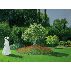 Leinwandbilder. Claude Monet, Junge Frau in einem Garten