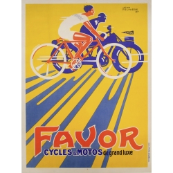 Quadro, stampa su tela. Favor Cycles et Motos, 1927